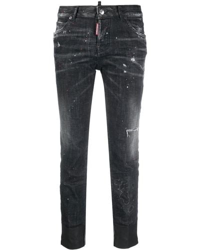 DSquared² Straight-leg Faded Denim Jeans - Grey
