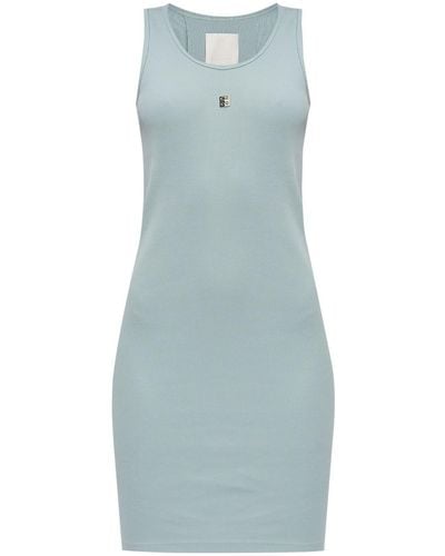 Givenchy 4g Plaque Ribbed Tank Dress - Blue