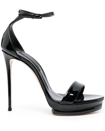 Casadei 120mm Leather Court Shoes - Black