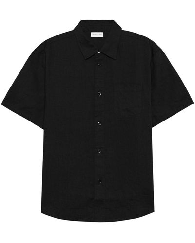 John Elliott Short-sleeve Linen Shirt - Black