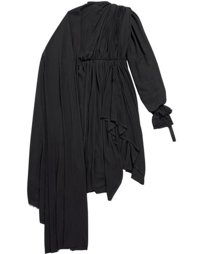 Balenciaga All In Asymmetric Midi Dress - Black