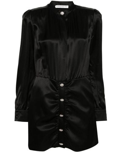 Alessandra Rich Silk Mini Dress - Black