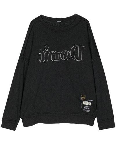 Undercover Slogan-embroidered Drop-shoulder Sweatshirt - ブラック