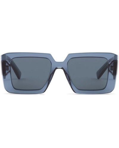 Prada Triangle-logo Oversized-frame Sunglasses - Blue