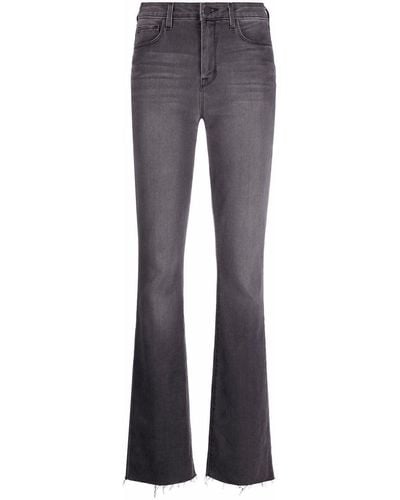 L'Agence Mid-rise Flared-leg Denim Jeans - Grey