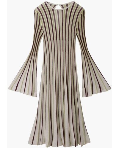 Stella McCartney Lurex-detail Striped Maxi Dress - Gray