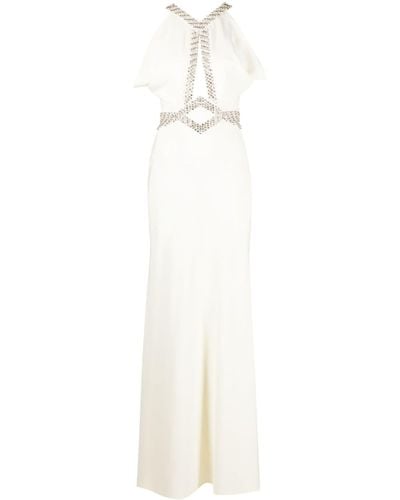 Roberto Cavalli Crystal-embellished Mermaid Dress - White