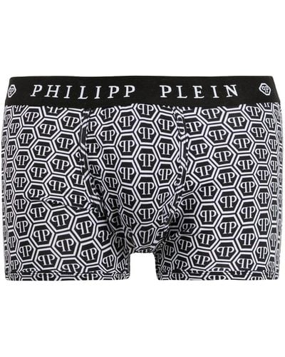 Philipp Plein Hexagon Logo-print Boxers - Black