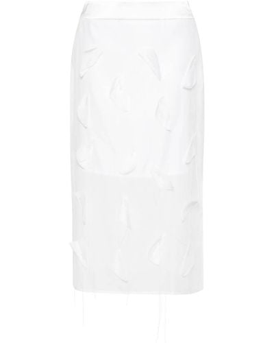 Peserico Appliqué-detail Organza Skirt - White