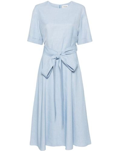 P.A.R.O.S.H. Belted Flared Midi Dress - Blue