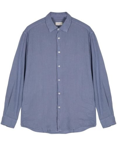 Altea Scott Linen-blend Shirt - Blue