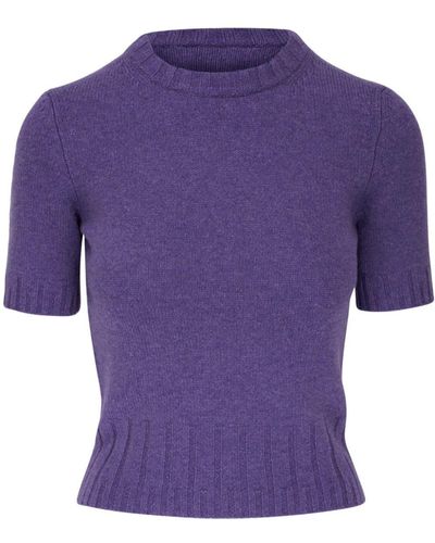 Khaite The Luphia Cashmere Top - Purple