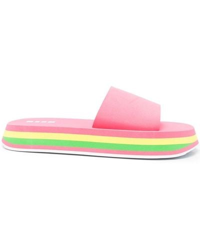 MSGM Rainbow-sole Open-toe Sandals - Pink