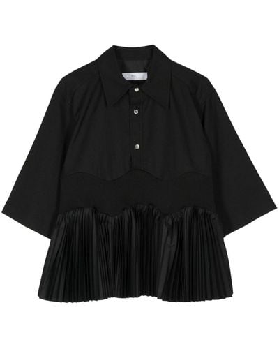 Toga Taffeta Pullover Shirt - Black