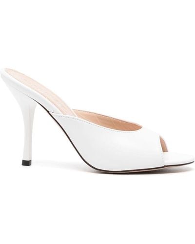 Pinko Janis 90mm Leather Mules - White
