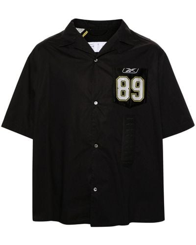 4SDESIGNS Sport Paneled Shirt - Black