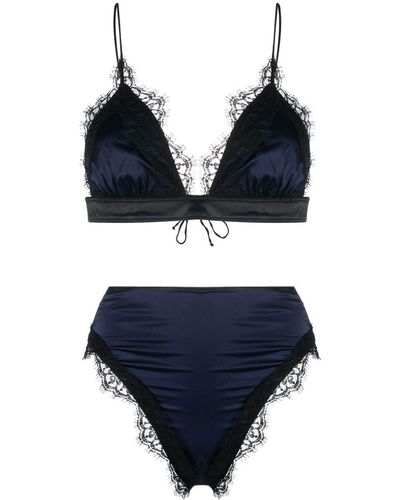 Oséree Set bikini semi trasparente - Nero