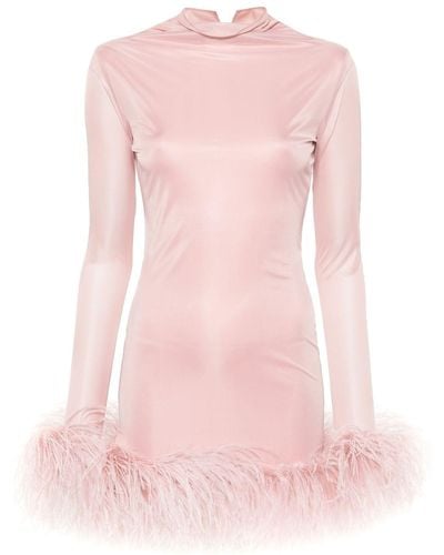 16Arlington Luna Mini-jurk Met Veren Afwerking - Roze