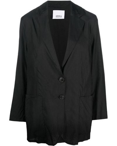 Erika Cavallini Semi Couture Blazer oversize con botones - Negro