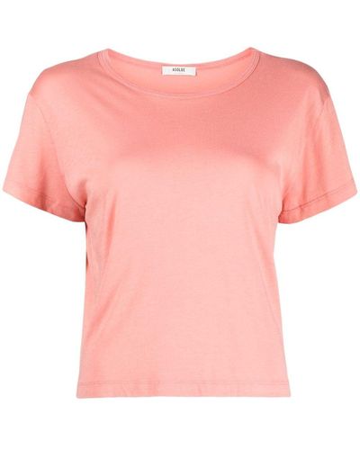 Agolde Drew Drop-shoulder T-shirt - Pink