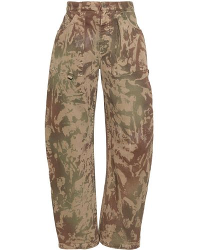 The Attico Effie Cargohose mit Camouflage-Print - Natur