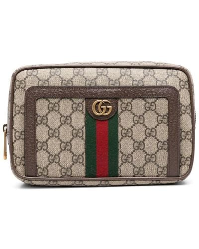 Gucci Ophidia Logo-print Clutch Bag - Gray