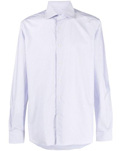 Corneliani Chemise boutonnée à rayures - Blanc