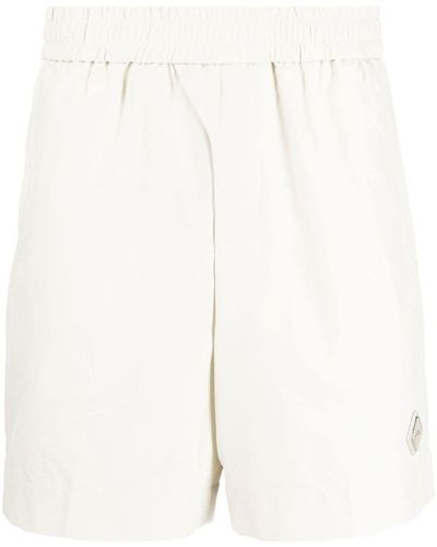 A_COLD_WALL* Logo-plaque Elasticated-waist Bermuda Shorts - White