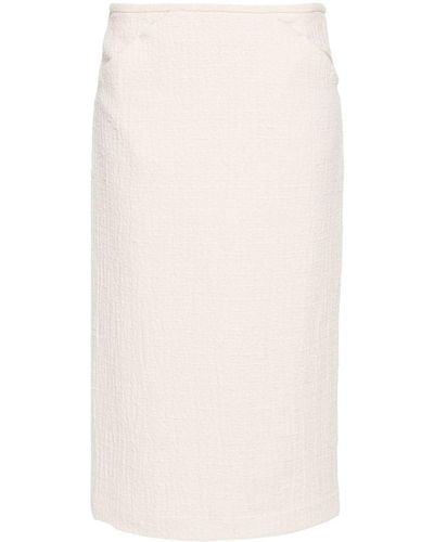 N°21 Falda midi de tweed ajustada - Blanco