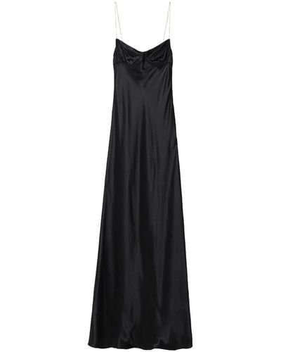 Miu Miu Chain-straps Silk Dress - Black