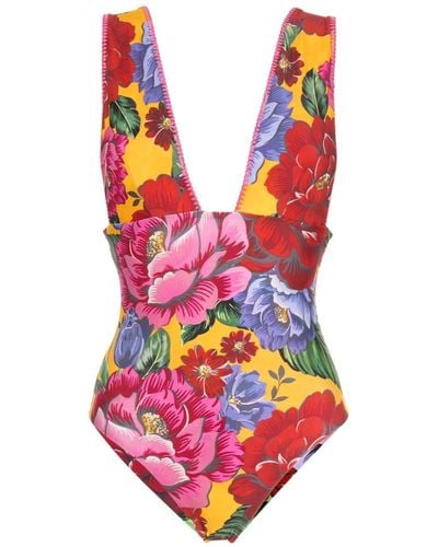 FARM Rio Winter Chita-print Swimsuit - Pink