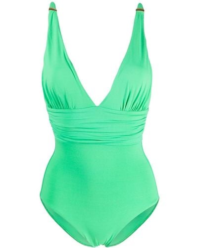 Melissa Odabash Panarea Ruched Swimsuit - Green