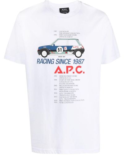 A.P.C. Camiseta con motivo gráfico - Blanco
