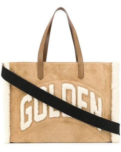 Golden Goose 'golden' Logo Tote Bag - Natural