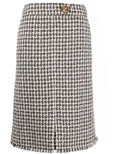 Lanvin Tweed Pencil Skirt - White