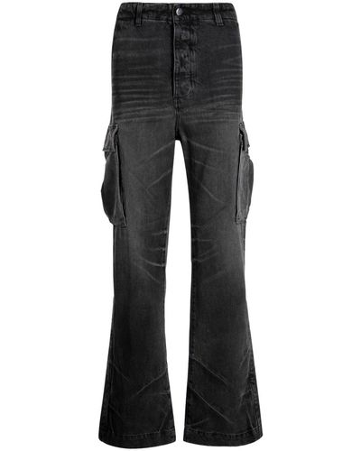 Amiri High-waisted Washed Cotton Jeans - Black