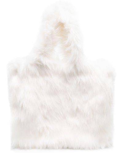 Vivetta Schultertasche aus Faux Fur - Weiß