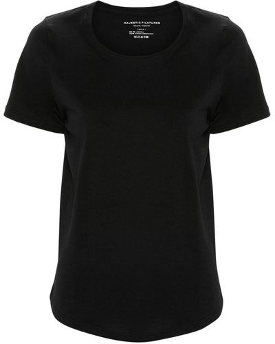 Majestic Filatures Camiseta con cuello redondo - Negro