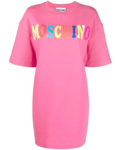 Moschino Logo-print T-shirt Dress - Pink