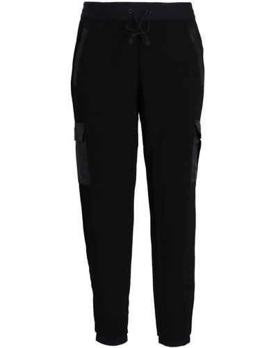 EA7 Pantalones de chándal de talle medio - Negro