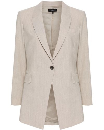 Theory Etiennette Single-breasted Blazer - White