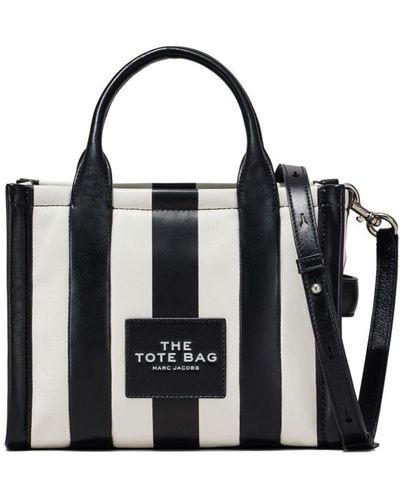 Marc Jacobs Bolso The Striped Tote pequeño - Negro
