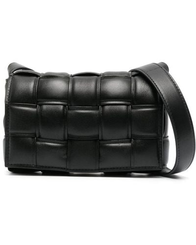 Bottega Veneta BOTTEGA CASSETTE SML GLD HRDWR PDED INTRECCO LTHR CRSBDY - Schwarz