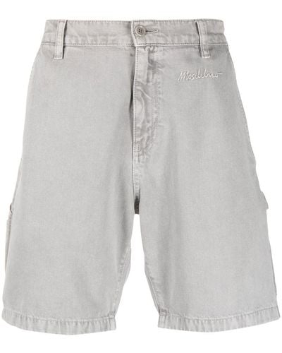 Moschino Chino-Shorts mit Logo-Stickerei - Grau