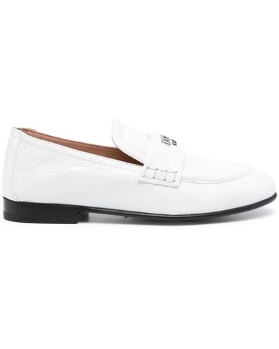 Moschino Logo-lettering Leather Loafers - White
