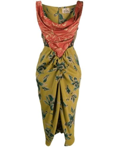 Vivienne Westwood Midikleid mit Blumenmuster - Grün