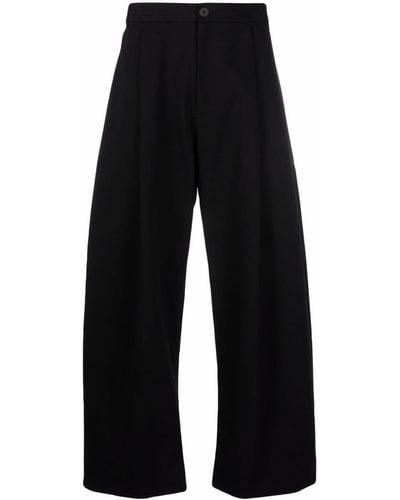 Studio Nicholson Wide-leg High-waisted Trousers - Black