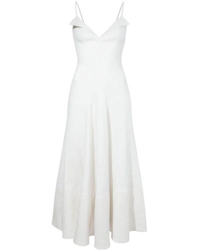 Proenza Schouler Kleid aus Leinen - Weiß
