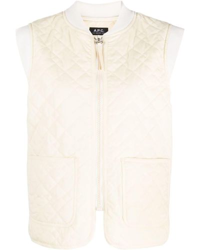 A.P.C. Elea Quilted Gilet - Natural