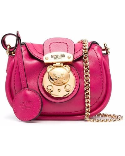 Moschino Teddy Bear-detail Satchel Bag - Pink